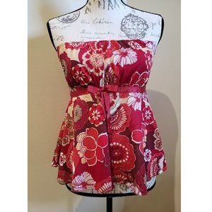 Self Esteem Red Floral Tube Top - Medium